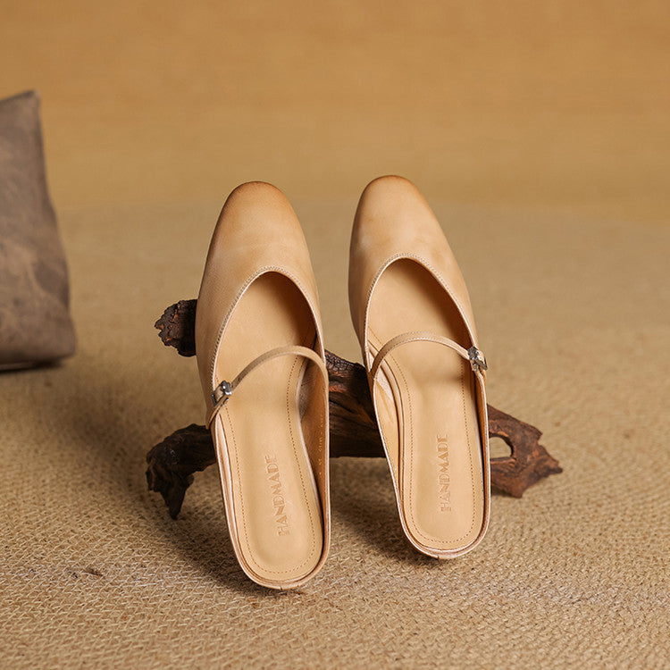 Zuzana — Rounded Mary Jane Flat Mules