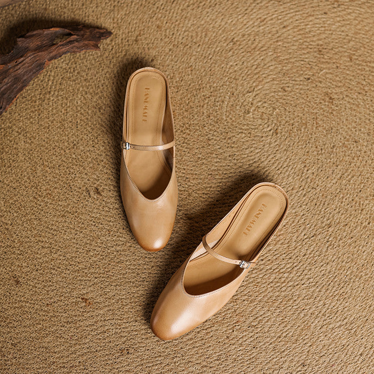 Zuzana — Rounded Mary Jane Flat Mules