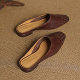 Xanthia — Woven-Toe Flat Mules