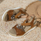 Eunice — Buckle-Strap Wedge Sandals