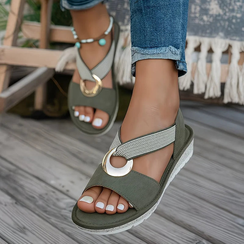 Alanna — Elegant Ring-Detail Slingback Sandals