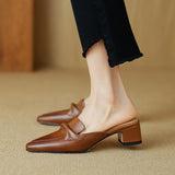 Zoya — Knot-Front Pointed Block-Heel Mules