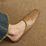 Xanthia — Woven-Toe Flat Mules
