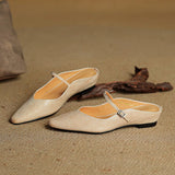 Zelie — Pointed Mary Jane Flat Mules