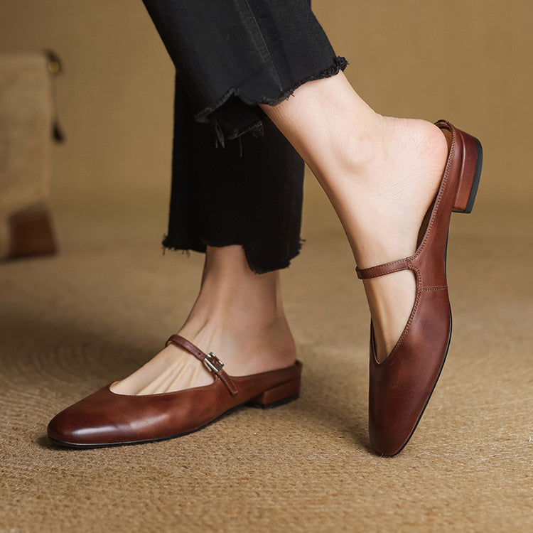 Zuzana — Rounded Mary Jane Flat Mules