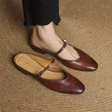 Zuzana — Rounded Mary Jane Flat Mules