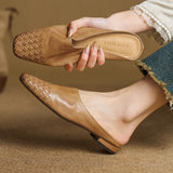Xanthia — Woven-Toe Flat Mules