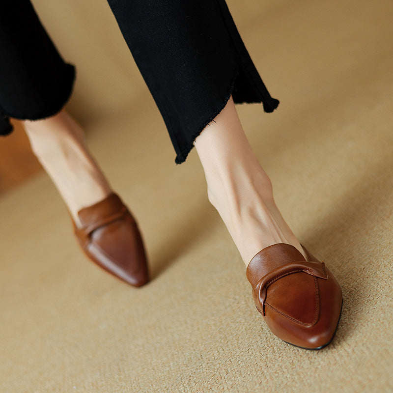 Zoya — Knot-Front Pointed Block-Heel Mules