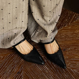 Inara — Pointed Strap Wedge Mules