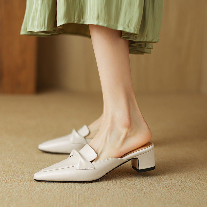 Zoya — Knot-Front Pointed Block-Heel Mules