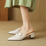 Zoya — Knot-Front Pointed Block-Heel Mules