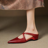 Palmira — Pointed Cross-Strap Flat Mules