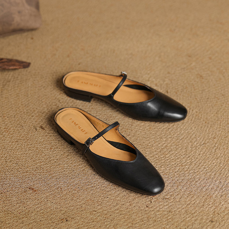 Zuzana — Rounded Mary Jane Flat Mules