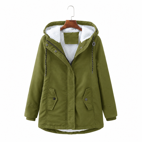 Lyra Cozy Essential Hooded Jacket in Green