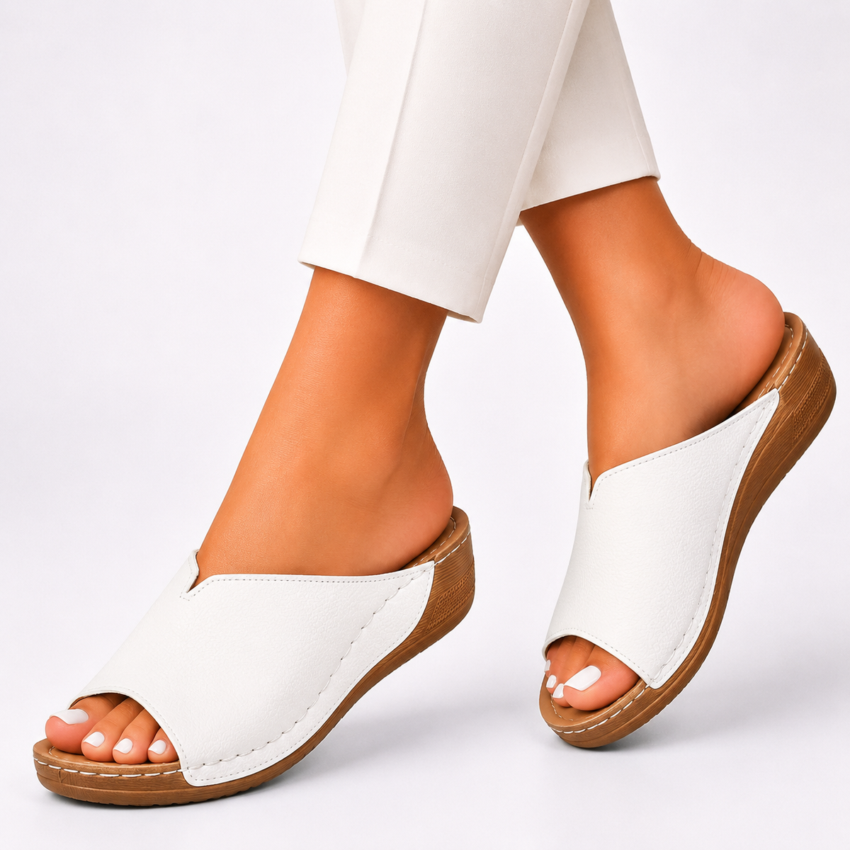 Corinna — Open-Toe Cushioned Slide Sandals