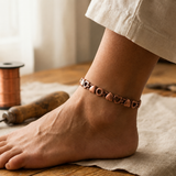 Kyla — Patterned Band Copper-Tone Anklet
