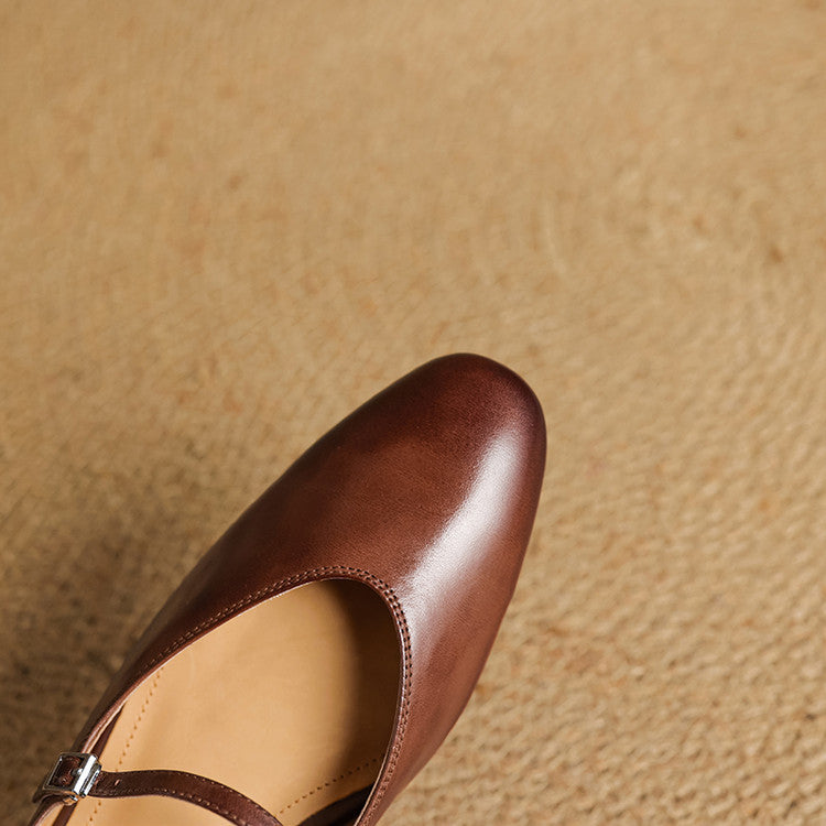 Zuzana — Rounded Mary Jane Flat Mules