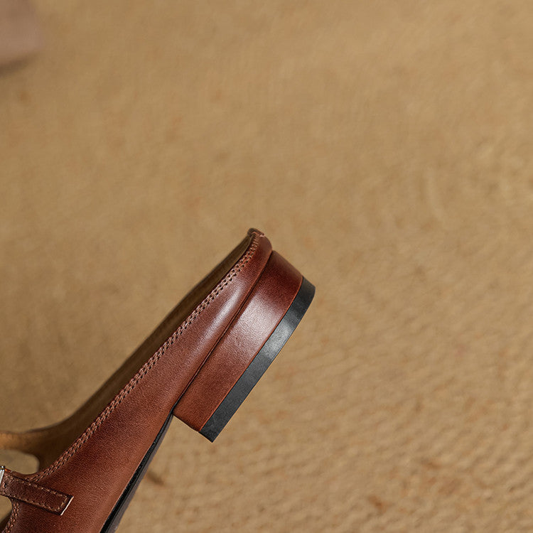 Zuzana — Rounded Mary Jane Flat Mules