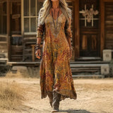 Quintessa — Amber Boho-Print Boho Maxi Dress