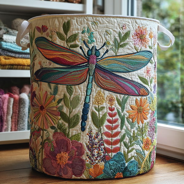 Niamh — Garden Dragonfly Quilted Laundry Basket