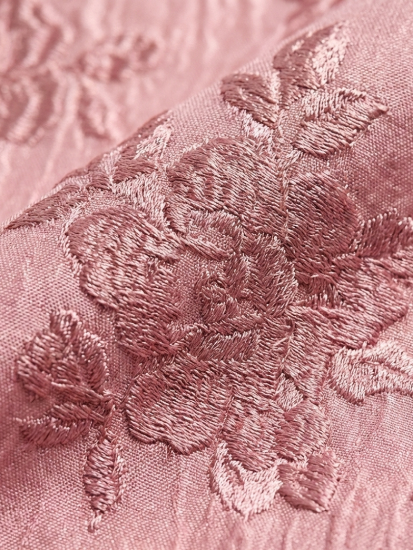 Lovisa — Pink Collared Maxi Shirt Dress with Short Sleeves and Tonal Floral Pattern