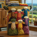 Polly — Rainbow Sheep Quilted Laundry Basket