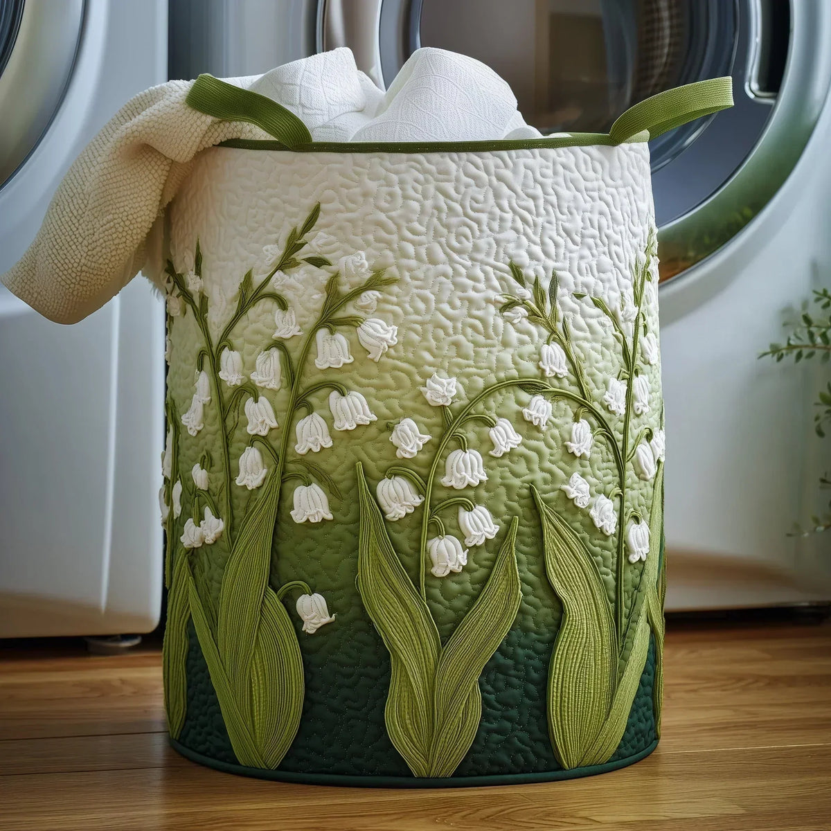 Zita — Lily of the Valley Quilted Laundry Basket