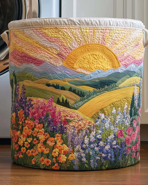 Jorun — Sunrise Wildflower Hills Quilted Laundry Basket