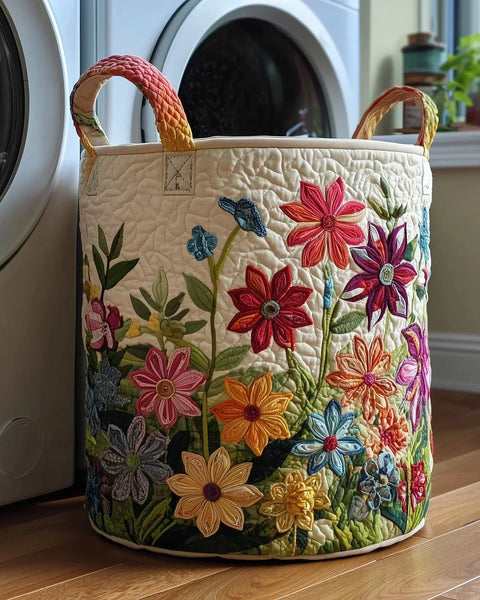 Ursa — Wildflower Bouquet Quilted Laundry Basket
