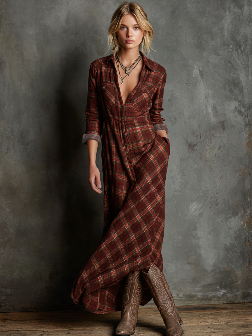 Ailene — Rust Plaid