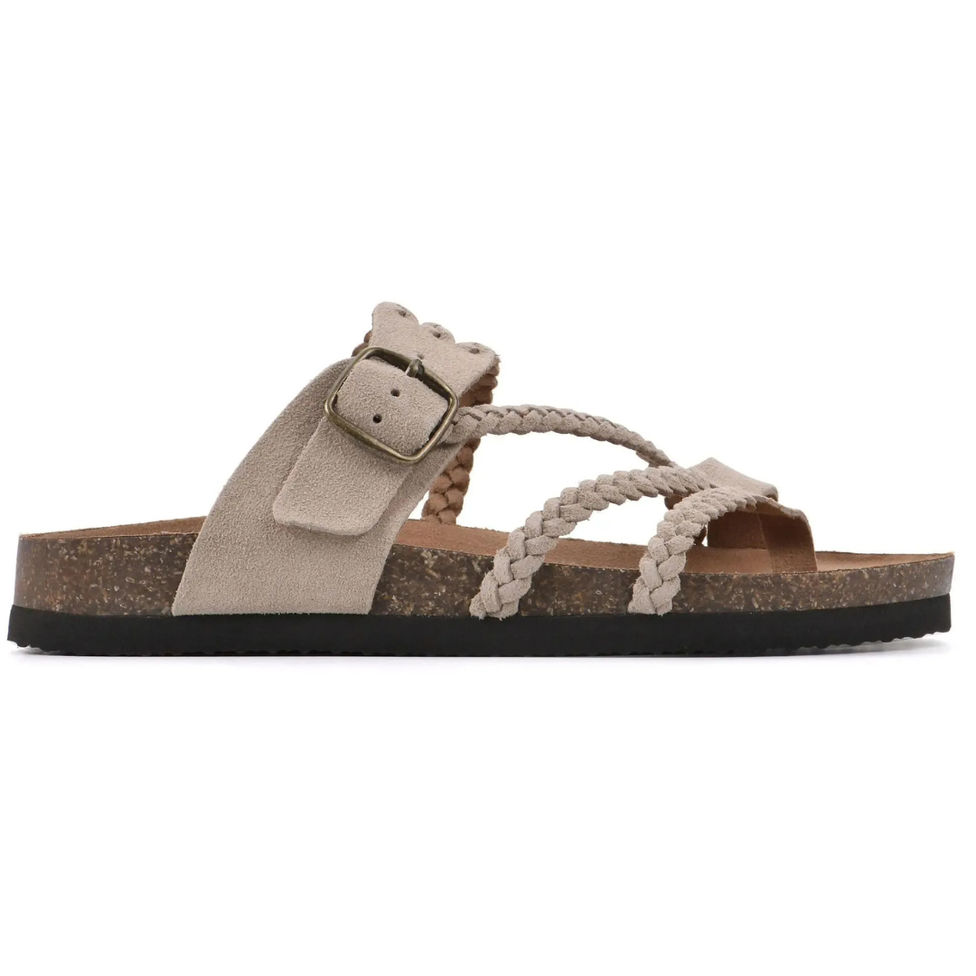 Alodie — Braided Buckle Cork-Footbed Slides