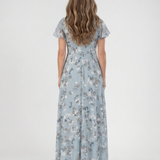 Cassandra — Floral Maxi Dress with Flutter Sleeves