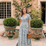 Cassandra — Floral Maxi Dress with Flutter Sleeves