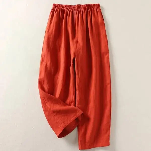 Amalia - Fluid Cotton and Linen Trousers