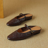 Selina — Mary Jane Strap Flat Mules