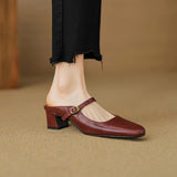Orsina — Strap Block-Heel Mules