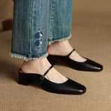 Katerina — Mary Jane Block-Heel Mules