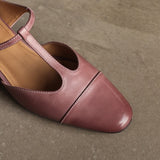 Zaria — T-Bar Block-Heel Mules