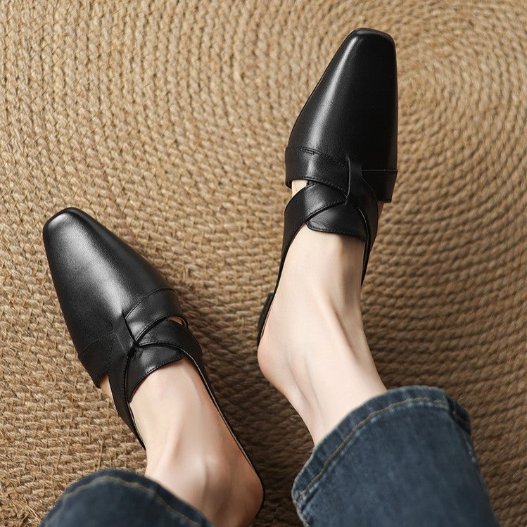 Walburga — Twist-Front Flat Mules