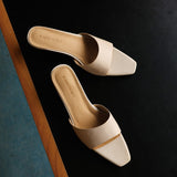 Hanako — Open-Toe Low-Heel Slides
