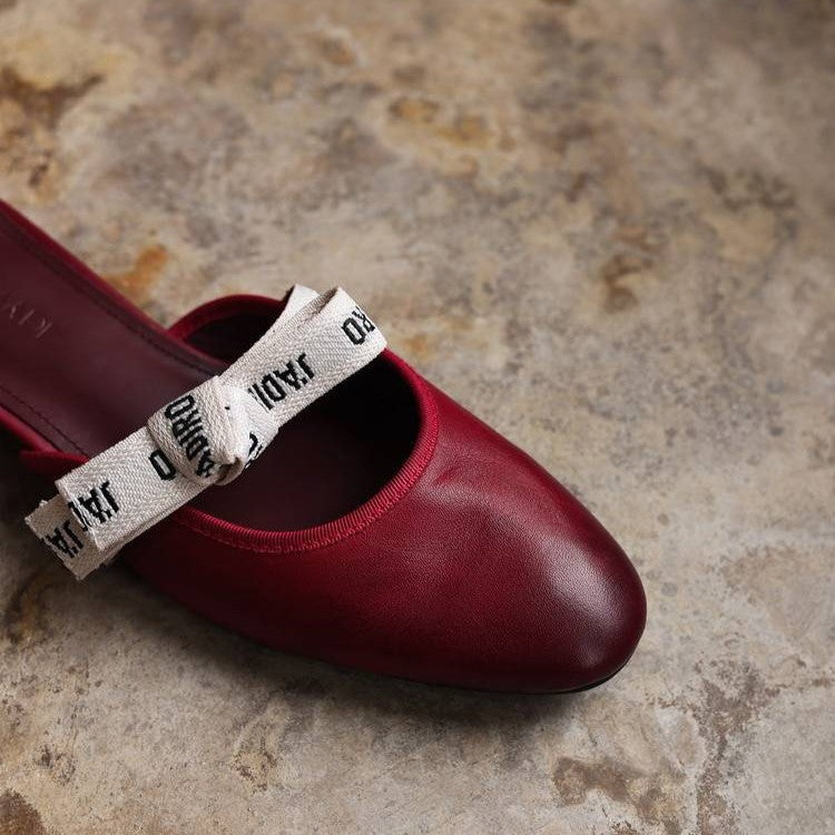 Tiziana — Ribbon-Bow Flat Mules