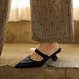 Quinta — Pointed Sculpted-Heel Mules