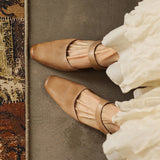 Oriana — Square-Toe Wedge Mules