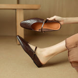 Selina — Mary Jane Strap Flat Mules