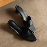 Hanako — Open-Toe Low-Heel Slides