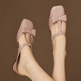 Ludovica — Bow T-Bar Low-Heel Mules