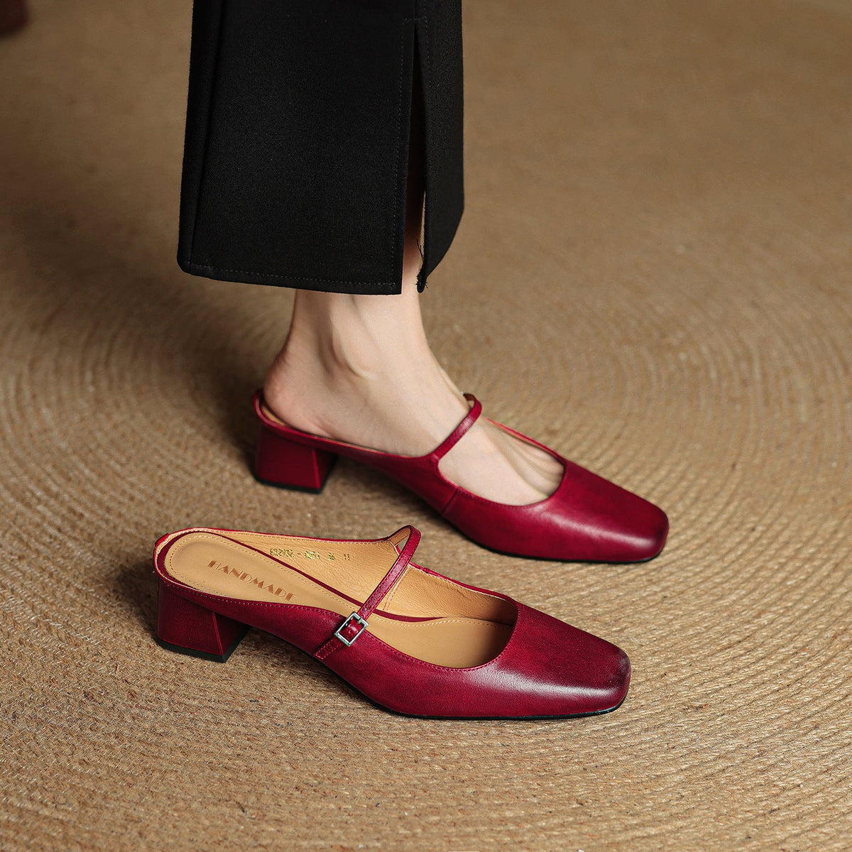 Katerina — Mary Jane Block-Heel Mules