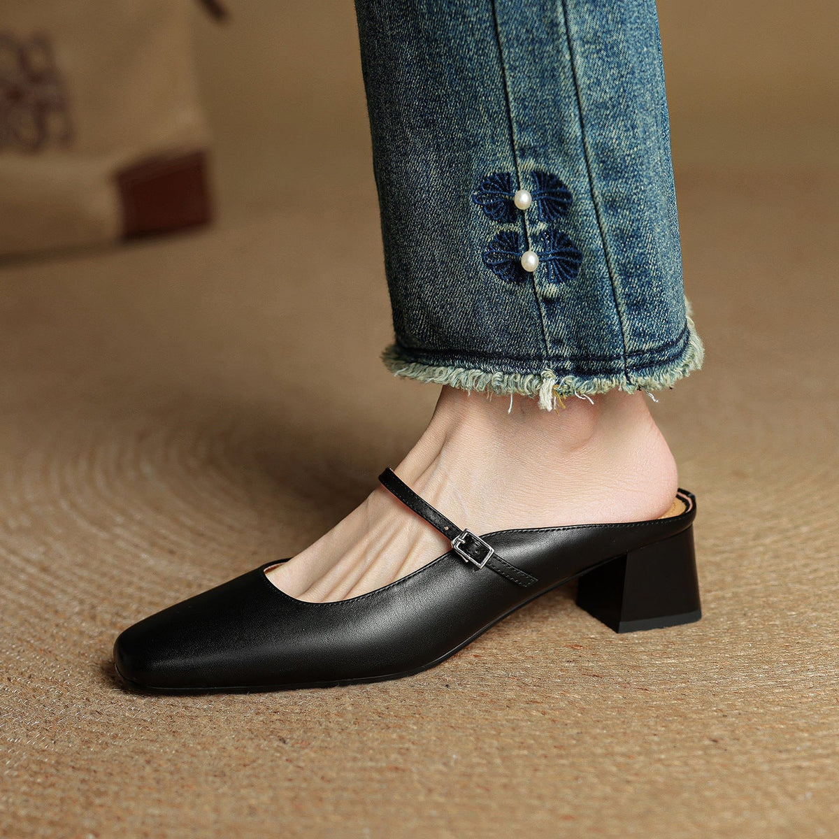 Katerina — Mary Jane Block-Heel Mules