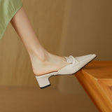 Zoya — Knot-Front Pointed Block-Heel Mules