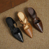 Natalia — Cross-Strap Flat Mules